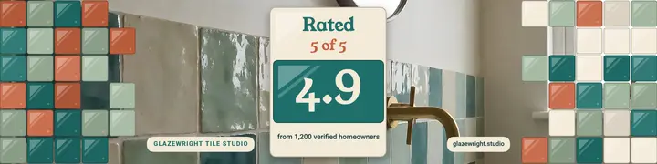 Glazewright tile studio reviews banner, zellige glaze template