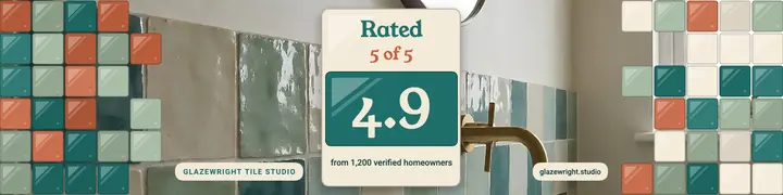 Glazewright tile studio reviews banner, zellige glaze template