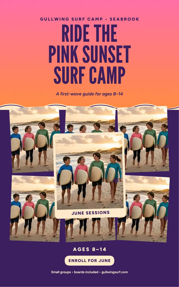 Gullwing surf camp tilted collage cover template