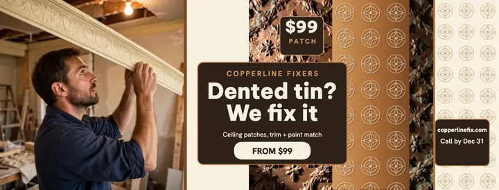 Copperline Fixers tin ceiling repair cover template