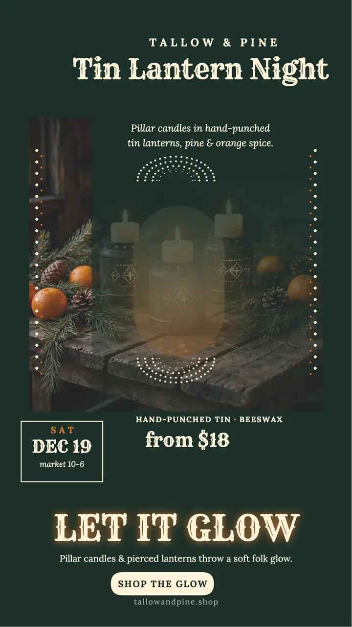 Tallow and Pine lantern glow story template