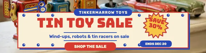 Tinkermarrow tin toy sale billboard template