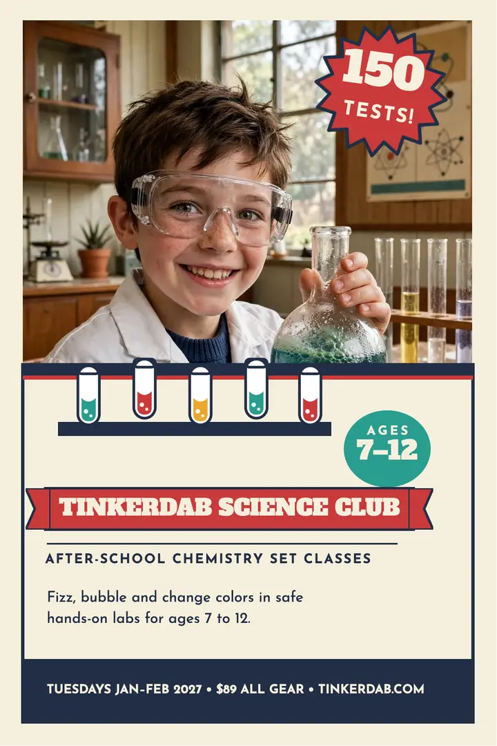 Tinkerdab Science Club chemistry poster template