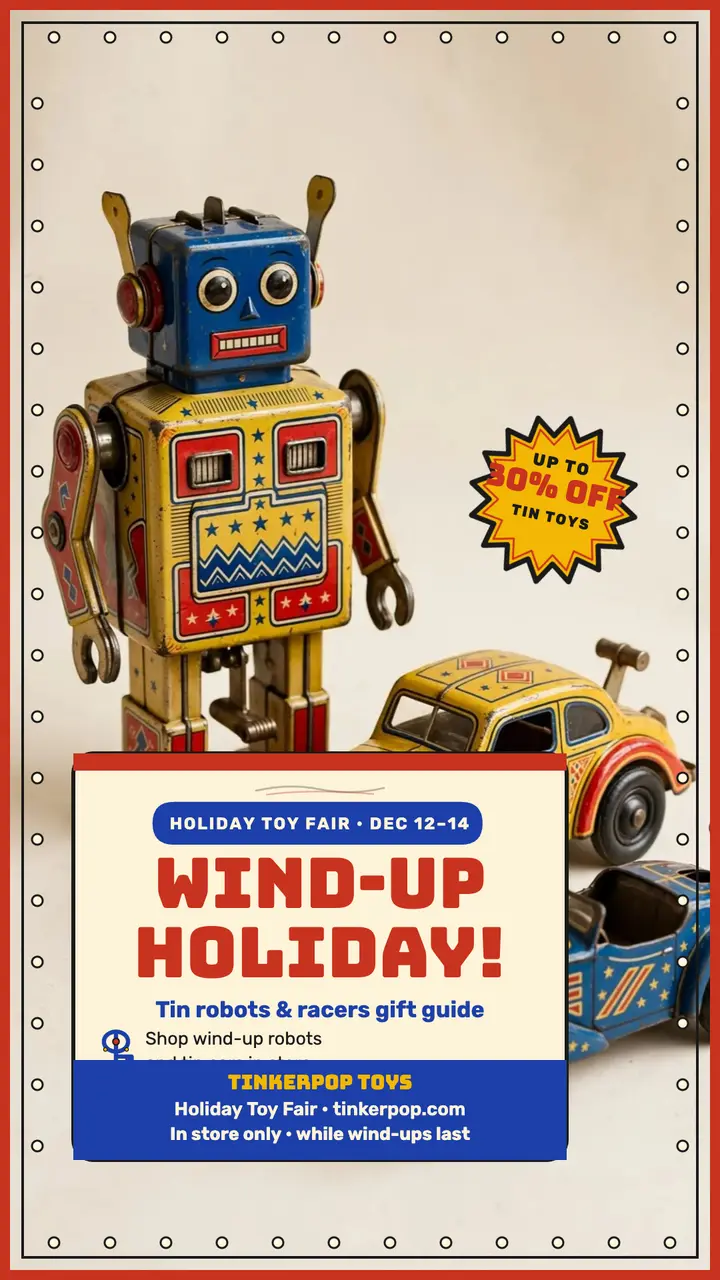 Tinkerpop tin toy holiday sale story template