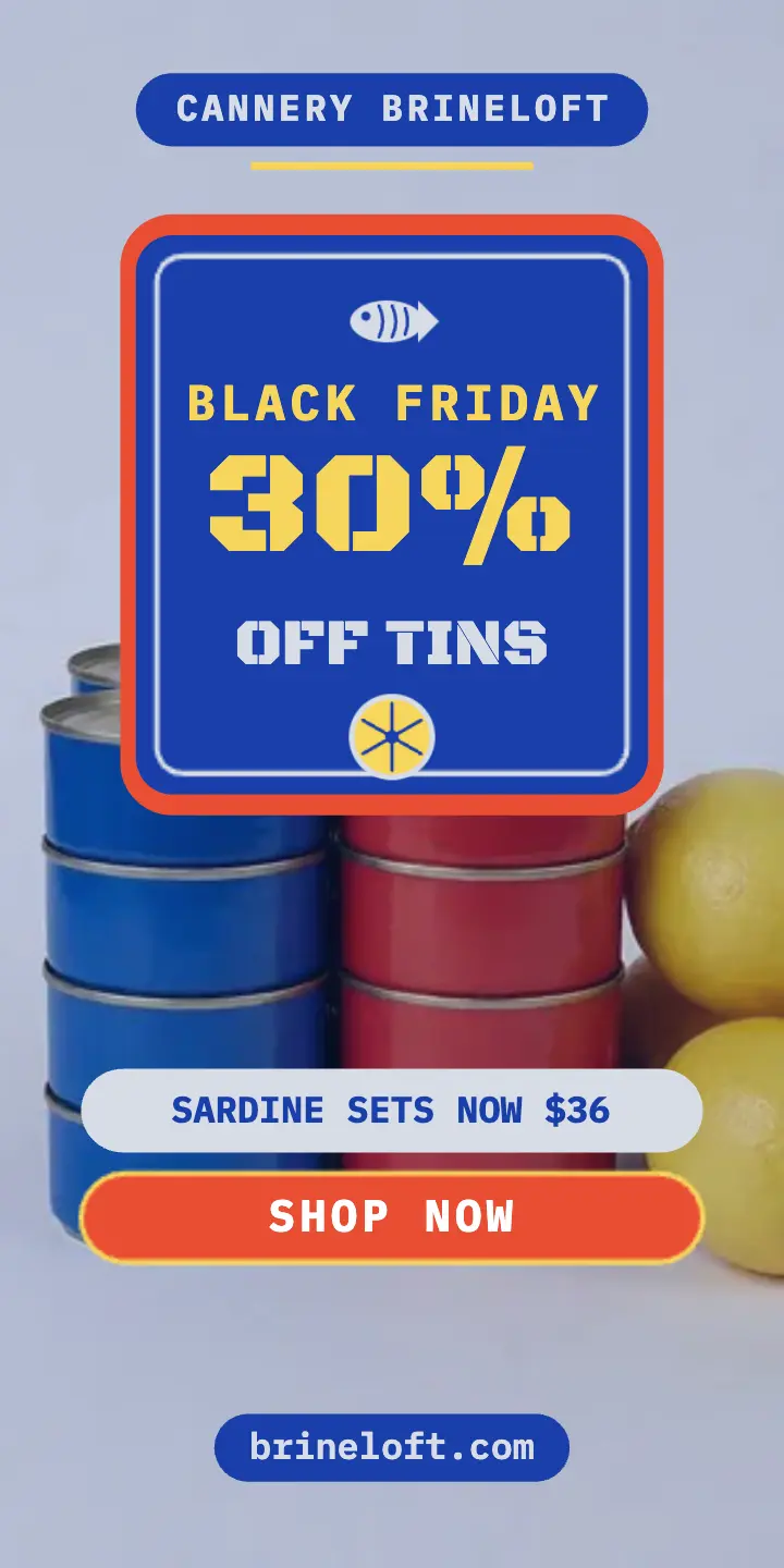Brineloft tinned-fish Black Friday sale template