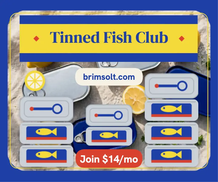Brimsolt tinned fish club subscription ad template