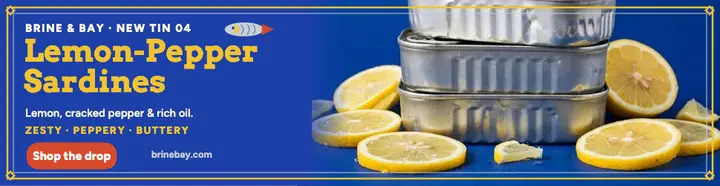 Brine and Bay lemon sardines billboard template