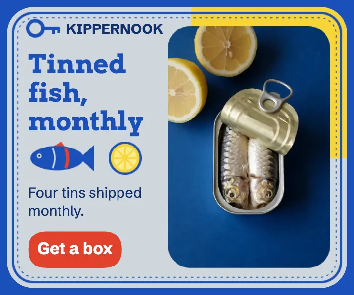 Kippernook tinned fish monthly subscription ad template