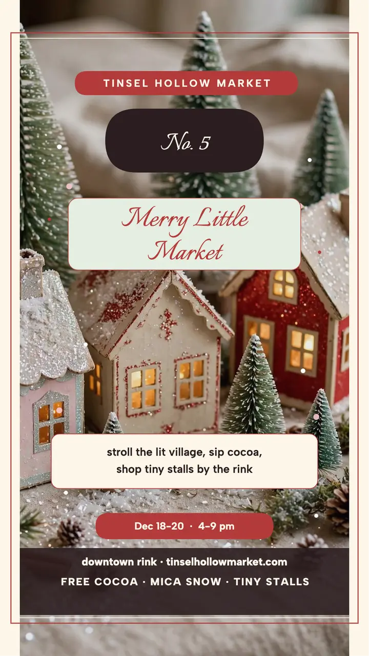Tinsel Hollow Christmas market glitter story template