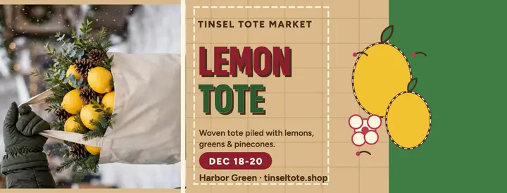 Tinsel Tote holiday market cover template