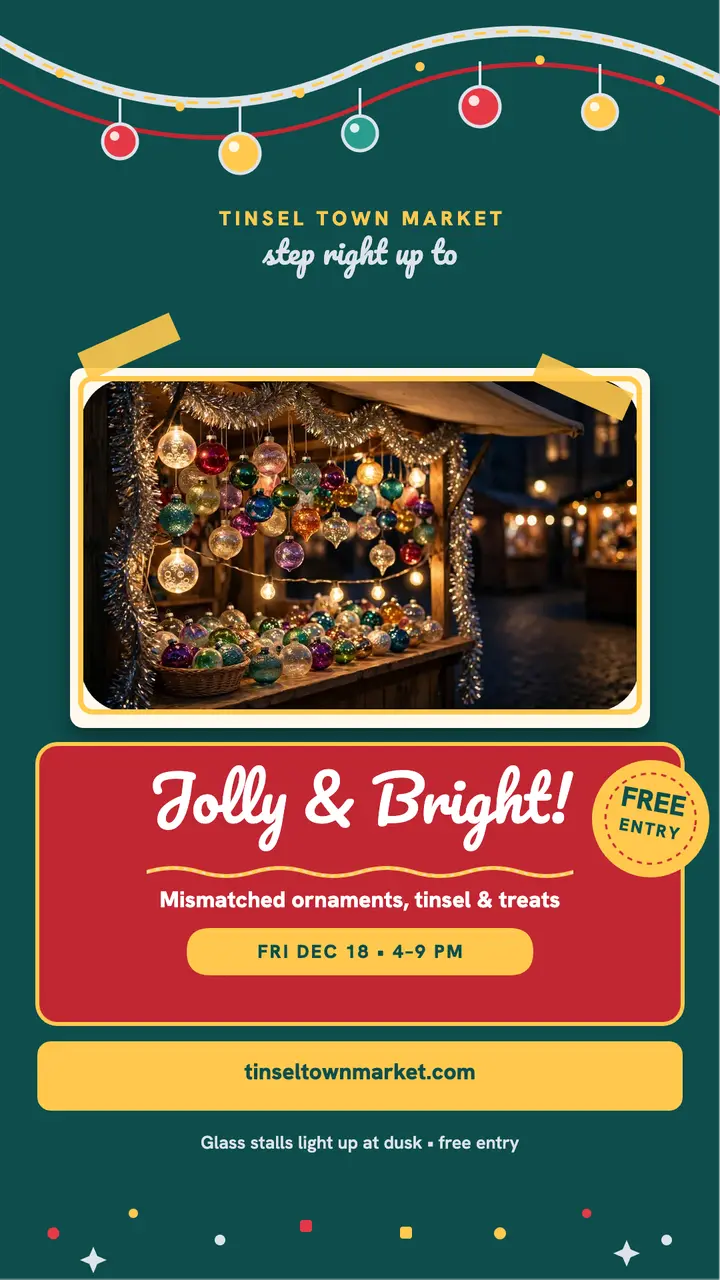 Tinsel Town retro market story template