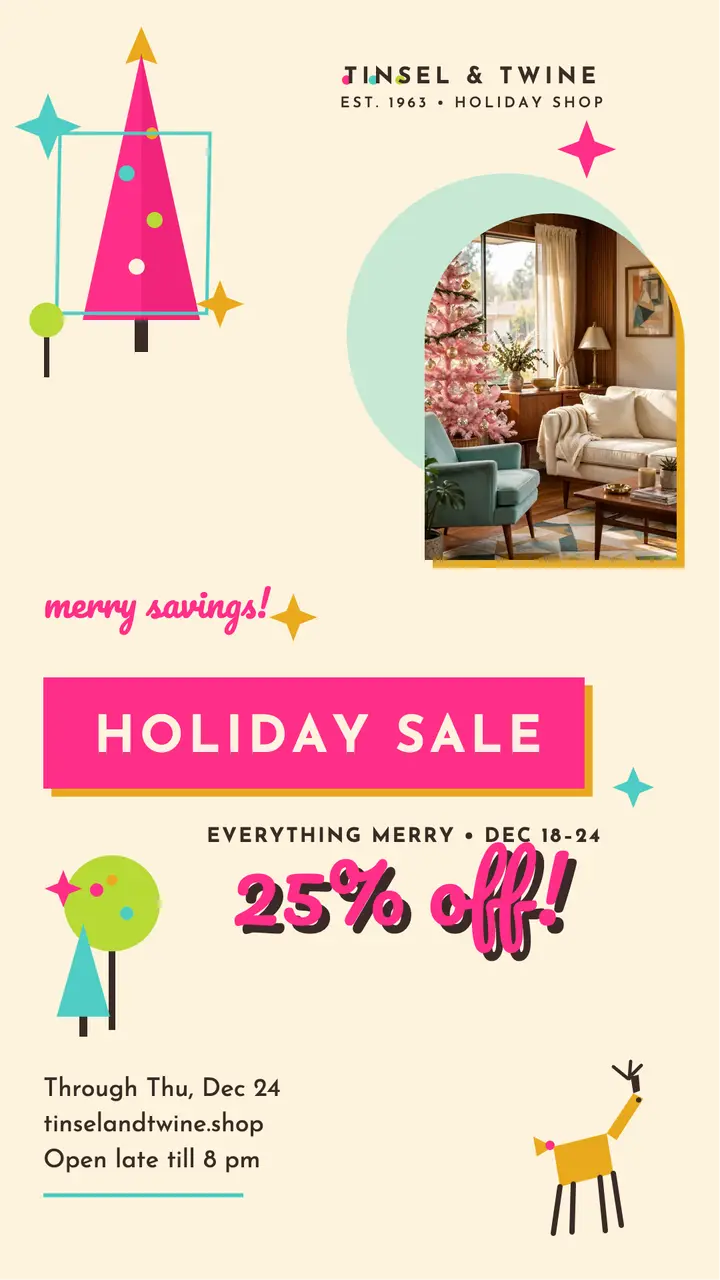 Tinsel and Twine Christmas sale story: christmas sale story template