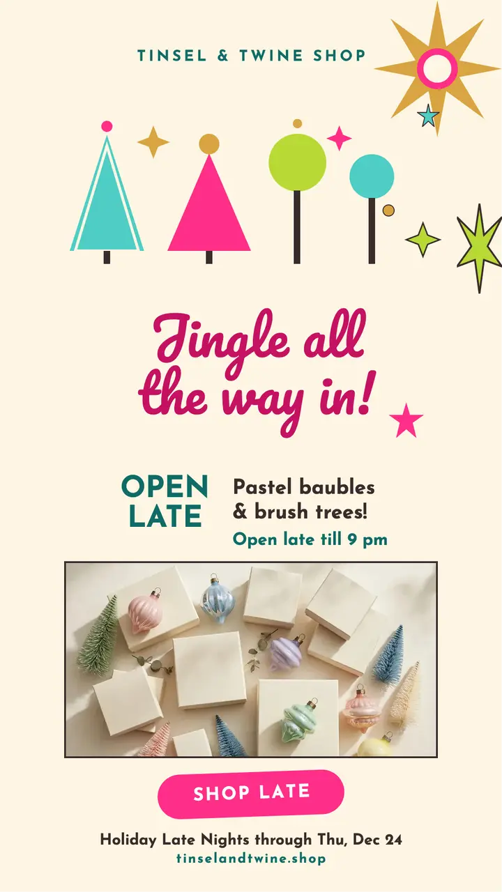 Tinsel and Twine late nights story template
