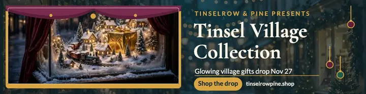 Tinselrow and Pine village drop billboard template
