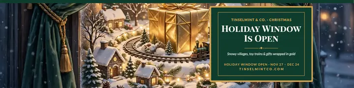 Tinselmint holiday window Etsy banner template