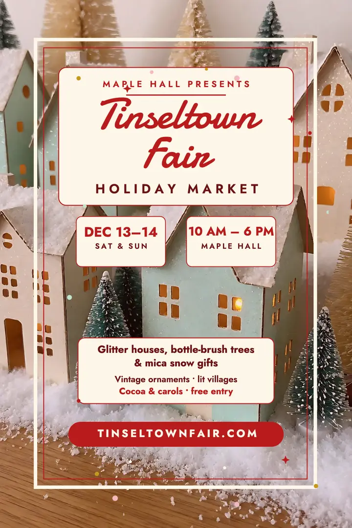 Tinseltown Fair holiday market poster template