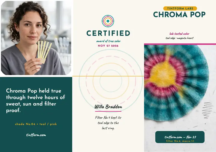 Tintform Chroma Pop launch certificate: color launch certificate template