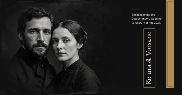 Ketura and Vorsane engagement tintype post template