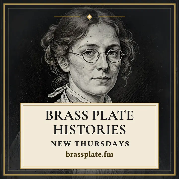 Brass Plate Histories tintype podcast cover template