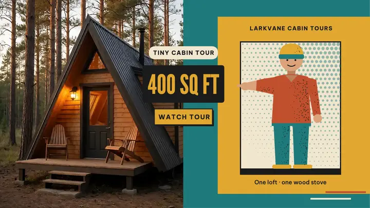 Larkvane tiny cabin tour grain-shaded thumbnail template