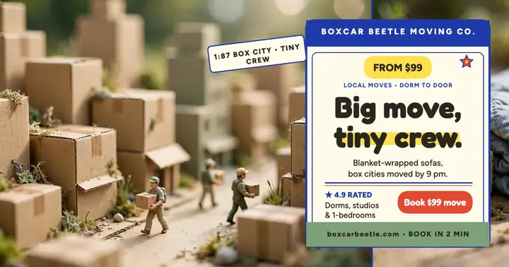 Boxcar Beetle tiny movers promo template