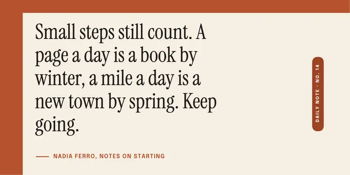 Small steps still count quote template