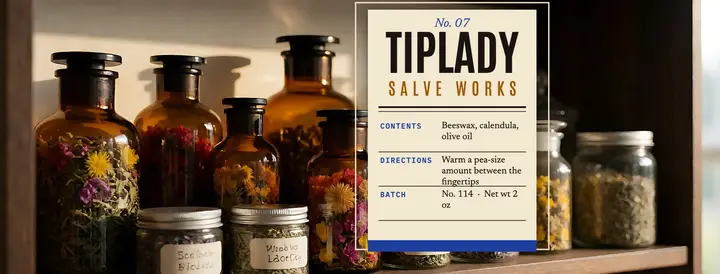 Salve works, apothecary label Facebook cover template