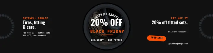 Gripwell Garage Black Friday tire sale banner template