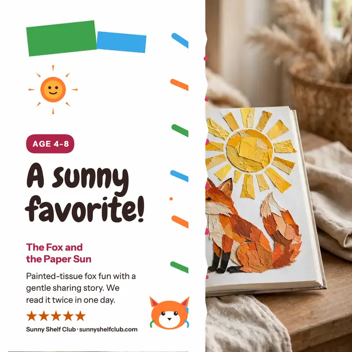 Sunny picture book review collage post template