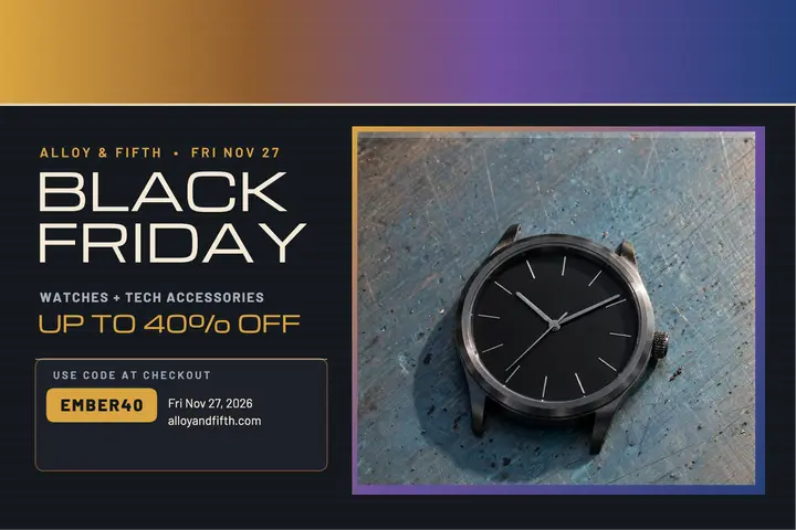 Alloy and Fifth Black Friday sale postcard template