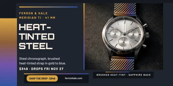 Meridian Ti chronograph drop post template