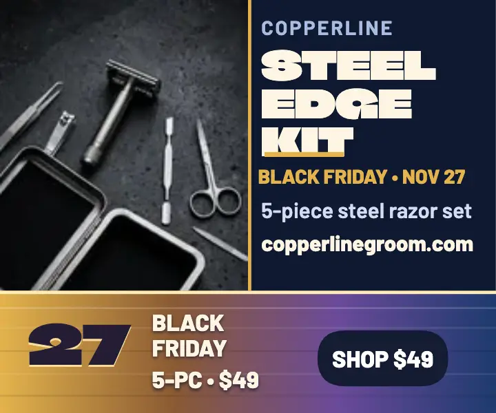 Copperline steel razor set Friday ad template
