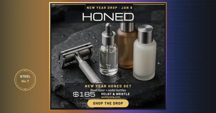 Veldt and Bristle New Year Honed Set post template