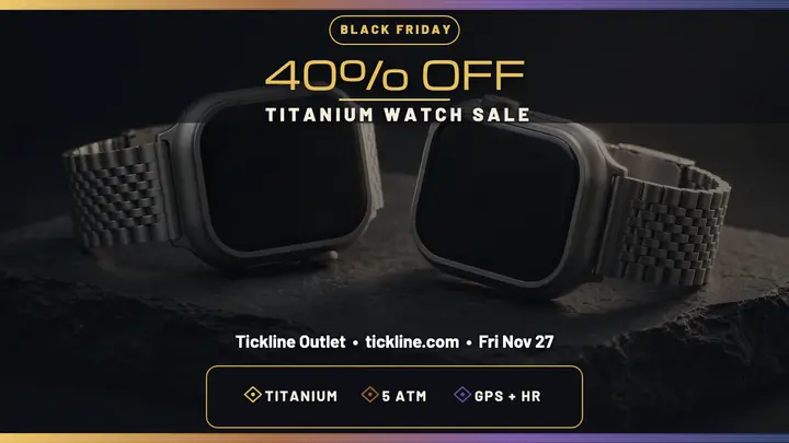 Tickline titanium watch Black Friday thumbnail template