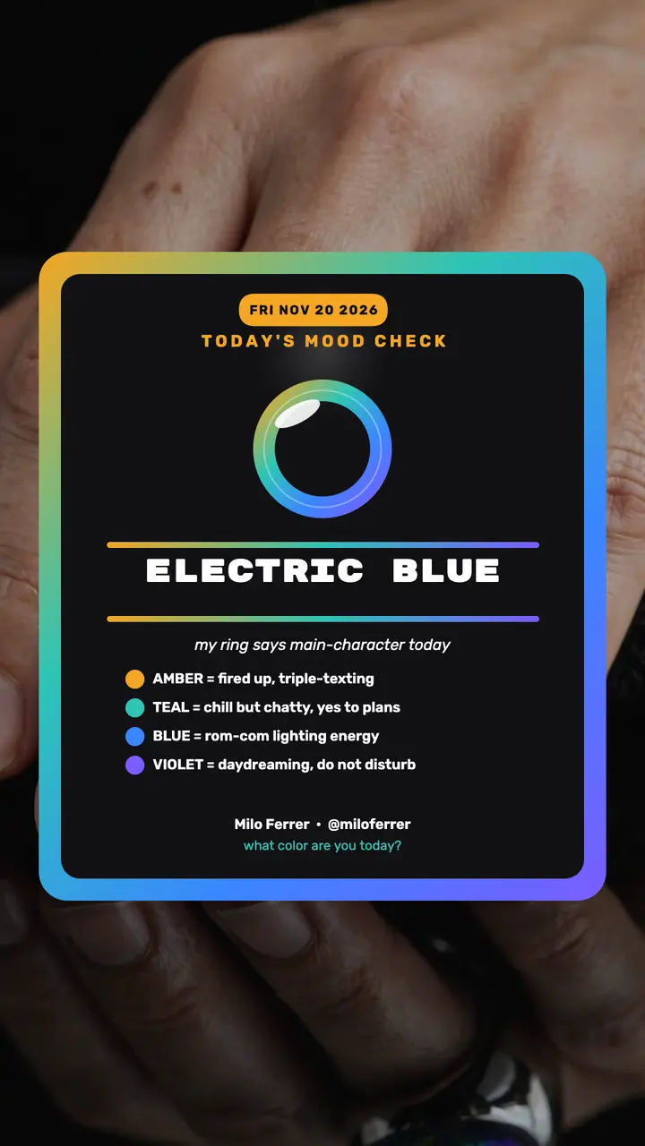 Milo Ferrer today's mood ring story template