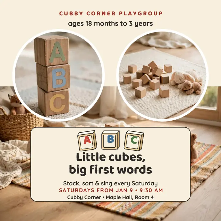 Cubby Corner toddler ABC playgroup post template