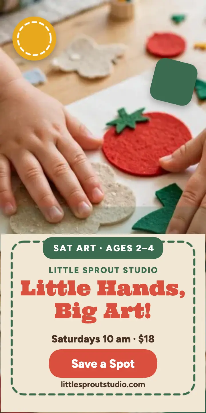 Little Sprout toddler art class felt ad template