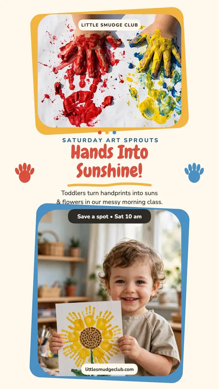 Little Smudge handprint art story template