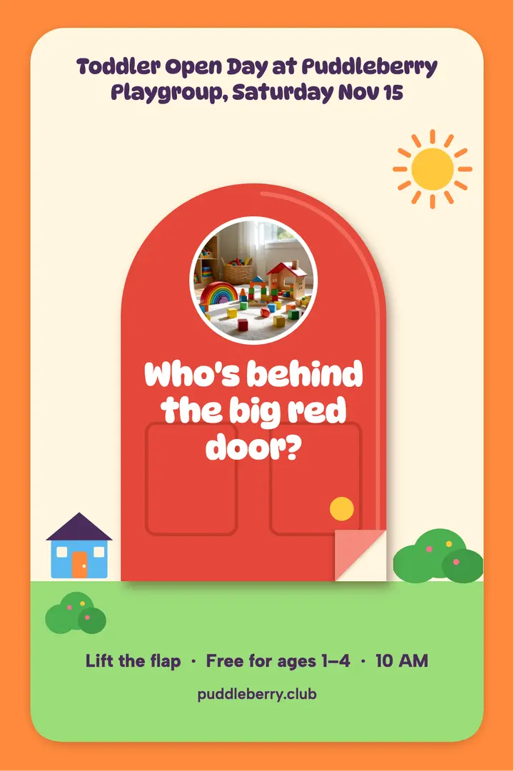 Puddleberry Playgroup open day poster template