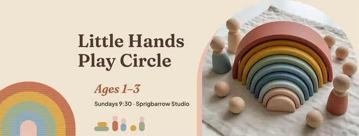 Little Hands Play Circle wooden rainbow Facebook cover template