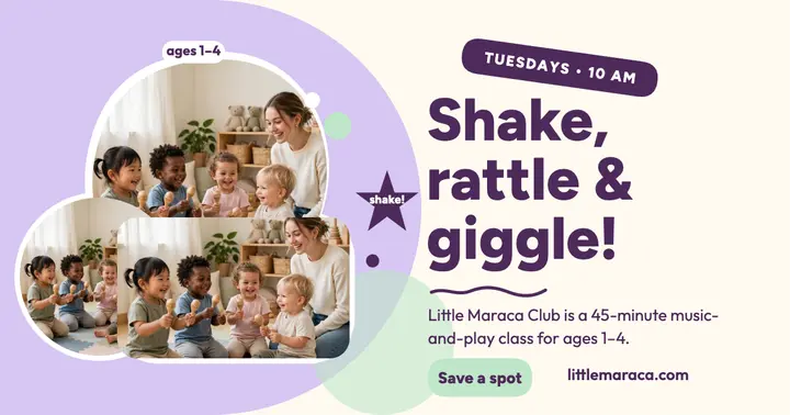 Little Maraca Club shaker class post: toddler music class post template