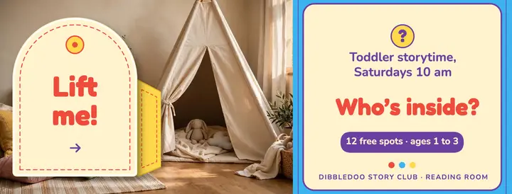 Toddler storytime lift-the-flap cover template