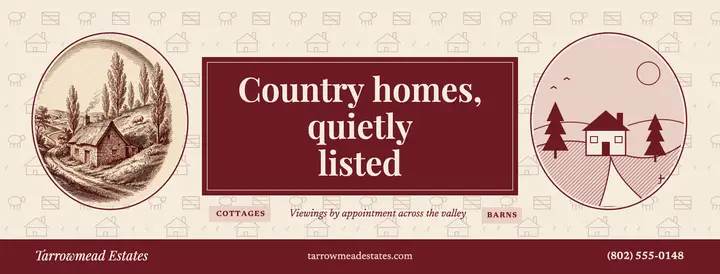 Tarrowmead Estates country homes cover, modern toile template