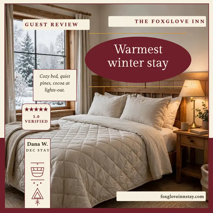 Foxglove Inn winter review card template