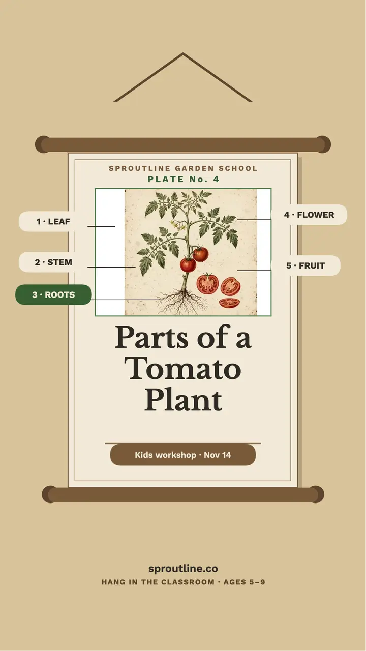 Tomato plant wall chart story template