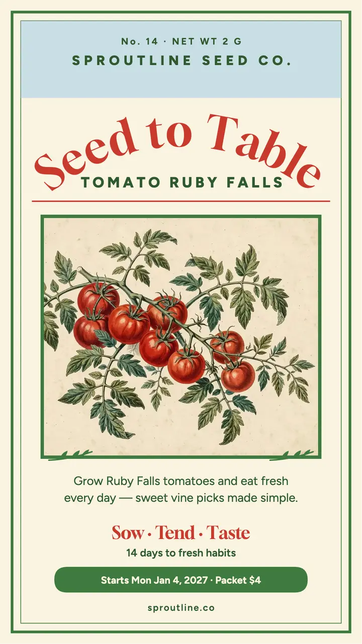 Sproutline tomato seed challenge story template