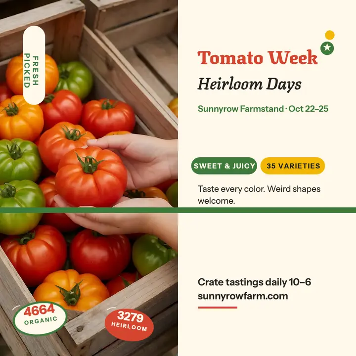 Sunnyrow tomato week sticker post template
