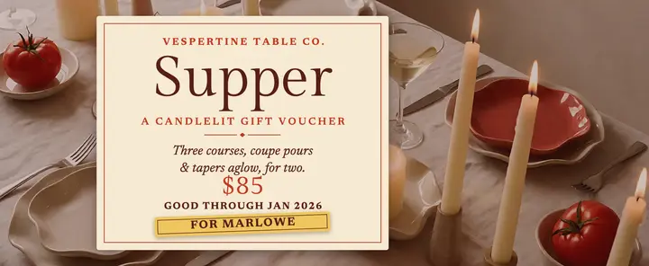 Vespertine supper gift voucher template