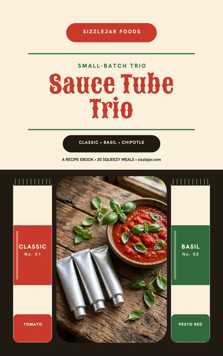 Sizzlejar sauce tube trio recipe ebook template