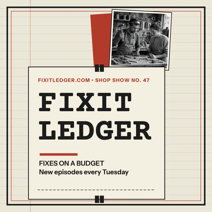 Fixit Ledger tool-shop podcast cover: diy podcast cover template